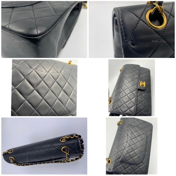 Authentic CHANEL Classic Lambskin Vintage Medium Large Flap Bag Black GHW - Picture 5 of 12